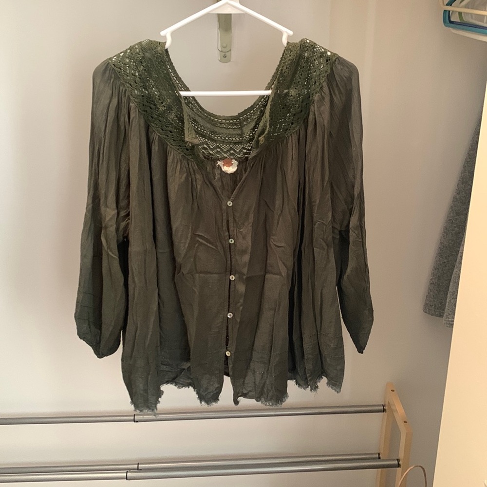 Free People army green top size XS/S